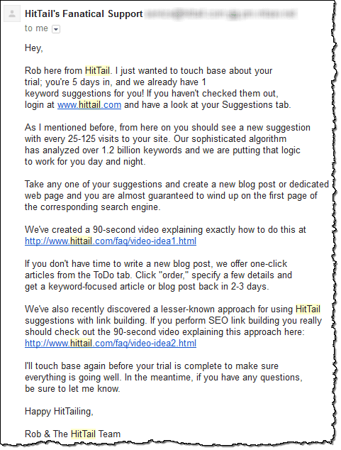 hittail review support screenshot